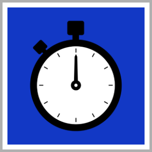 stopwatch icon with a blue background